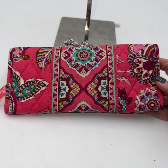 Vera Bradley Tutti Frutti Quilted Cotton Tri-Fold Wallet Clutch with Chain Strap - Picture 4 of 12
